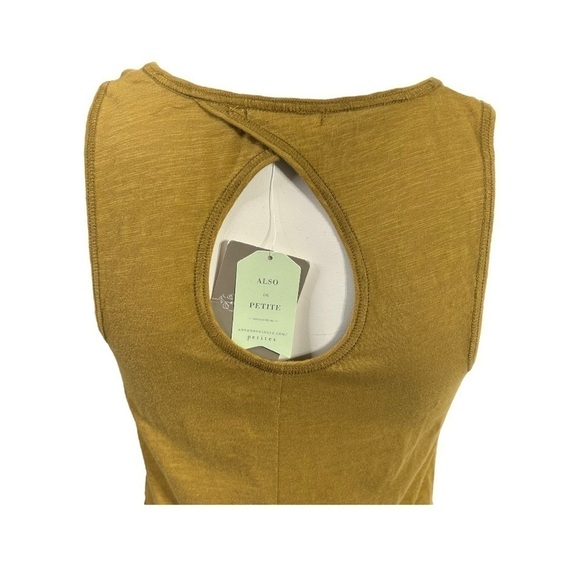 ANTHROPOLOGIE Little Yellow Button Henley Tank Top Green Sleeveless Women XS - Picture 4 of 7